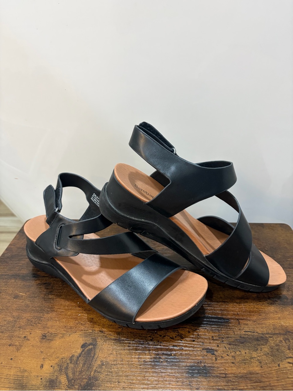 BareTraps Black Strap Comfort Sandals